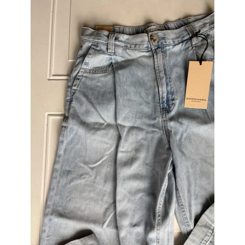 Scotch & Soda Chelsea Hotel Wide Leg Pleated Jeans Light Indigo 26